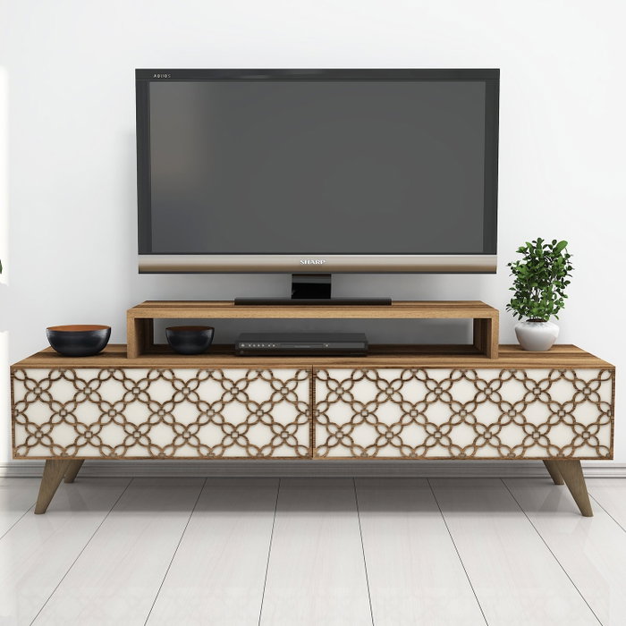 Hanah Home Soporte para TV City - Nogal, Crema